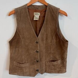 Vintage LL Bean Suede Leather Vest Brown Western Men’s Medium